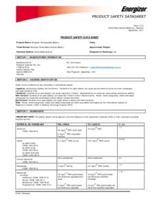 Page 1 of 4 Nickkel Metal Hydride e Batteries / Au ustralia September,, 2011