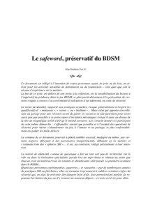 Le safeword, préservatif du BDSM http://mehere.free.fr/