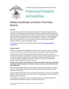 Medical Certificates and Other Third Party Requests