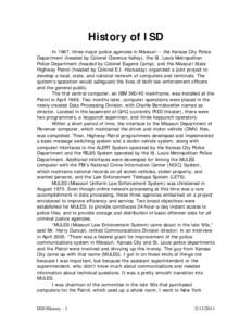 Microsoft Word - History of ISD