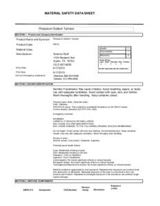 MATERIAL SAFETY DATA SHEET  Potassium Sodium Tartrate SECTION 1 . Product and Company Idenfication  Product Name and Synonym: