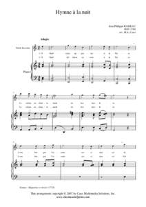 Hymne à la nuit Jean-Philippe RAMEAU[removed]arr. M.A. Caux  Adagio