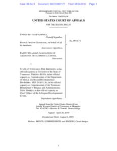 United States v. Tennessee (6th Cir.) – Appellant