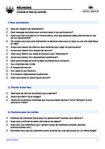 RÉUNIONS  | Conseils et liste de contrôle RÉUNIONS