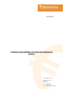 09 April[removed]Comments on the guidelines on vertical and conglomerate mergers.  Introduction.