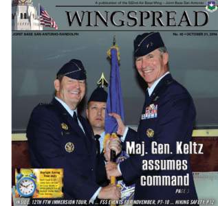 A publication of the 502nd Air Base Wing – Joint Base San Antonio  JOINT BASE SAN ANTONIO-RANDOLPH No. 43 • OCTOBER 31, 2014