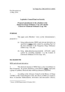 LC Paper No. CB[removed]) For discussion on 13 May 2014 Legislative Council Panel on Security Proposed amendments to the schedules to the