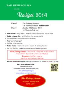 RAIL HERITAGE WA presents Railfest 2014 Where?