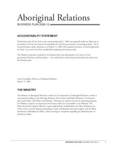 Alberta Provincial Budget[removed]Aboriginal Relations Business Plan[removed]