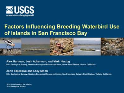 Factors Influencing Breeding Waterbird Use of Islands in San Francisco Bay Alex Hartman, Josh Ackerman, and Mark Herzog U.S. Geological Survey, Western Ecological Research Center, Dixon Field Station, Dixon, California