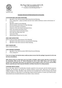 The Pony Club Association Of N.S.W. Office 7, 25 Victoria Street Wollongong NSW 2500 Phone: ([removed]Fax: ([removed]Email: [removed] Correspondence to: PO Box 2085 Wollongong NSW[removed]February 2014