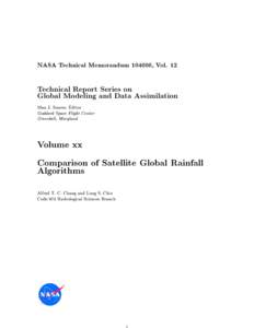 NASA Technical Memorandum[removed], Vol. 12  Technical Report Series on Global Modeling and Data Assimilation Max J. Suarez, Editor Goddard Space Flight Center