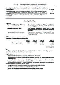 Head 25 — ARCHITECTURAL SERVICES DEPARTMENT Controlling officer: the Director of Architectural Services will account for expenditure under this Head. Estimate 2006–07 .................................................