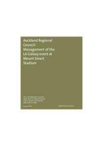 Auckland Regional Council: Management of the LA Galaxy event at Mount Smart Stadium