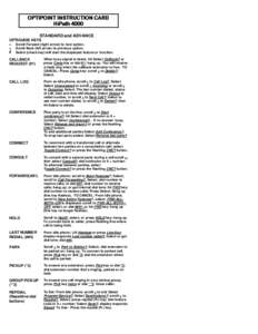 OPTIPOINT INSTRUCTION CARD HiPath 4000 STANDARD and ADVANCE OPTIGUIDE KEYS > <