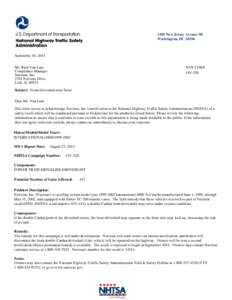 1200 New Jersey Avenue SE Washington, DC[removed]September 10, 2014 Mr. Rick Van Laar Compliance Manager