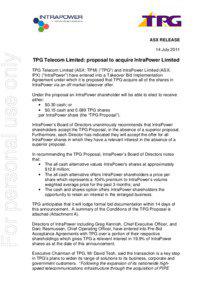 Mergers and acquisitions / PIPE Networks / Takeover / Law / Corporation / Structure / AirTran Holdings / TPG Telecom / TPG Capital / Business