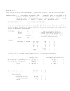 EXAMPLE NO. V MUNICIPALITY WITH ALL SERVICES METERED, SINGLE RATE SCHEDULE, WITH NO LARGE CUSTOMERS. ABBREVIATIONS: C = Contingency Allowance; Dom. = Domestic Rate; G, followed by a number = Guideline Item;