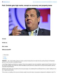 Poll: Christie gets high marks, except on economy and property taxes | Daily Record | dailyrecord.com