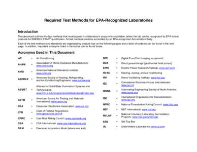 DRAFT Required Test Methods for EPA-Recognized Laboratories