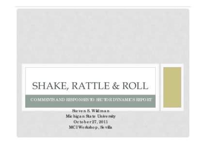 SHAKE, RATTLE & ROLL COMMENTS AND RESPONSES TO SECTOR DYNAMICS REPORT Steven S. Wildman Michigan State University October 27, 2011 MCI Workshop, Sevilla