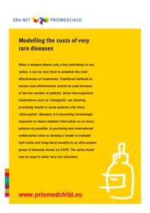 ERA-NET  PRIOMEDCHILD Modelling the costs of very rare diseases