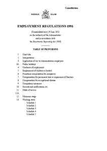 Consolidation NORFOLK ISLAND  EMPLOYMENT REGULATIONS 1991