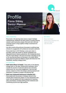 Fiona Sibley Senior Planner BA (Hons) English Literature, MSc Spatial Planning [removed]