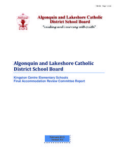 Kingston /  Ontario / Algonquin and Lakeshore Catholic District School Board / Ontario
