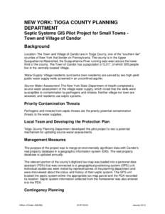 New York: Tioga County Planning Department, Town and Village of Candor - Septic Systems GIS Pilot Project for Small Towns