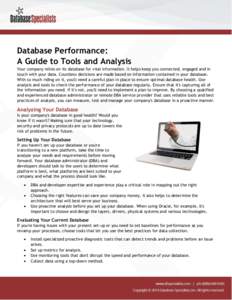 Data management / Relational database management systems / Cross-platform software / Oracle Database / Database / Oracle Corporation / Database administration and automation / SQL programming tool / Database management systems / Computing / Software