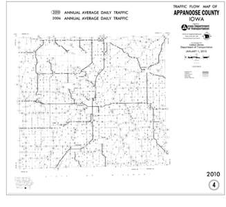 TRAFFIC FLOW MAP OF 2010 ANNUAL AVERAGE DAILY TRAFFIC  APPANOOSE COUNTY