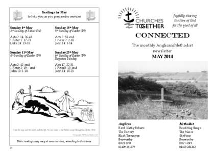 Readings for May to help you as you prepare for services Sunday 4th May 3rd Sunday of Easter (W)