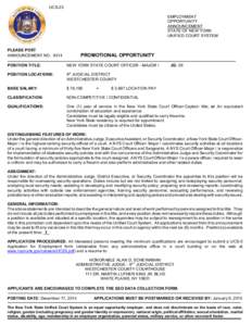 UCS-23 EMPLOYMENT OPPORTUNITY ANNOUNCEMENT STATE OF NEW YORK UNIFIED COURT SYSTEM