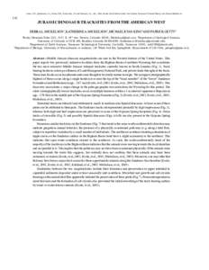 Lucas, S.G., Spielmann, J.A., Hester, P.M., Kenworthy, J.P. and Santucci, V.L., eds., 2006, Fossils from Federal Lands. New Mexico Museum of Natural History and Science Bulletin[removed]JURASSIC DINOSAUR TRACKSITES FROM