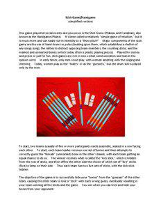 Stick Game/Handgame (simplified version)