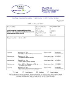 ORAU TEAM Dose Reconstruction Project for NIOSH Oak Ridge Associated Universities I Dade Moeller I MJW Technical Services Page 1 of 51