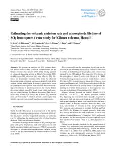 Atmos. Chem. Phys., 14, 8309–8322, 2014 www.atmos-chem-phys.netdoi:acp © Author(sCC Attribution 3.0 License.  Estimating the volcanic emission rate and atmospheric lifetime 