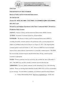 This document is scheduled to be published in the Federal Register on[removed]and available online at http://federalregister.gov/a[removed], and on FDsys.gov 4310-VH-P DEPARTMENT OF THE INTERIOR