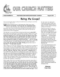 ISSUE NUMBER 8  REISTERSTOWN UNITED METHODIST CHURCH August 2011