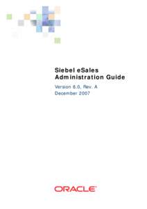 Siebel eSales Administration Guide