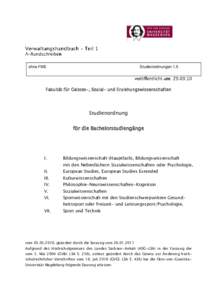 ohne FME  Studienordnungen 1.5 Fakultät für Geistes-, Sozial- und Erziehungswissenschaften