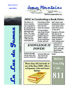 Volume 18, Issue 6  June 2012 By: Andrew J. Chávez Your Electric Co-op Member Newsletter