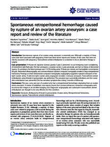 Spontaneous retroperitoneal hemorrhage caused by rupture of an ovarian artery aneurysm: a case report and review of the literature