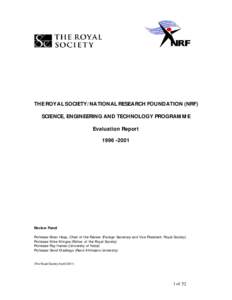 THE ROYAL SOCIETY/NATIONAL RESEARCH FOUNDATION (NRF) SCIENCE, ENGINEERING AND TECHNOLOGY PROGRAMME Evaluation Report