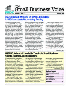 The  Small Business Voice Volume 4, Issue 2  August, 2008