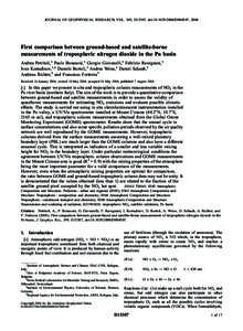 JOURNAL OF GEOPHYSICAL RESEARCH, VOL. 109, D15307, doi:2004JD004547, 2004  First comparison between ground-based and satellite-borne measurements of tropospheric nitrogen dioxide in the Po basin Andrea Petritoli,