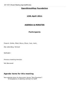 Henk / Minutes / Finance / Meetings / Parliamentary procedure / Agenda