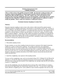 Emissions Measurement Center Guideline Document (This is a draft revision to the guideline document GD-008. The alternative testing procedures and acceptance criteria in the guideline are based on general gas flow theori