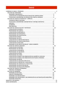 ÍNDICE CARRERAS DE GRADO Y PREGRADO...........................................................................................................2 FACULTAD DE AGRONOMÍA.....................................................